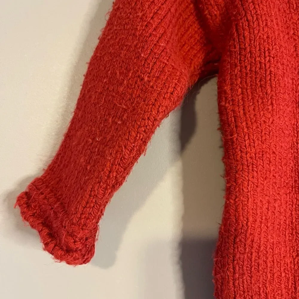 ZARA Toddler Reindeer Red Tan/Brown Sweater Winter Holiday | SZ 12-18 months